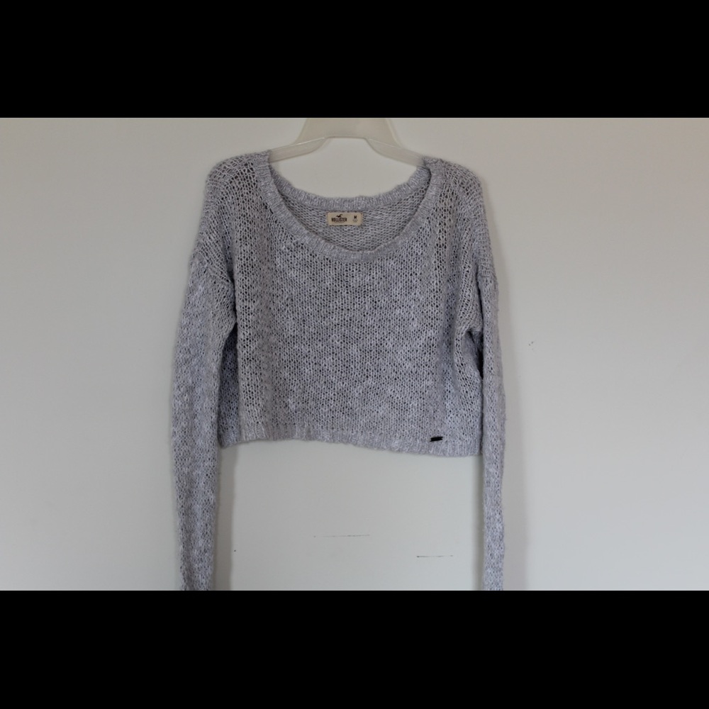 Hollister cropped grey sweater